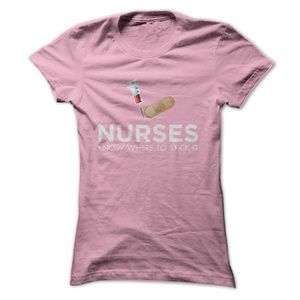 Women Funny Nurses know where to stick it tee